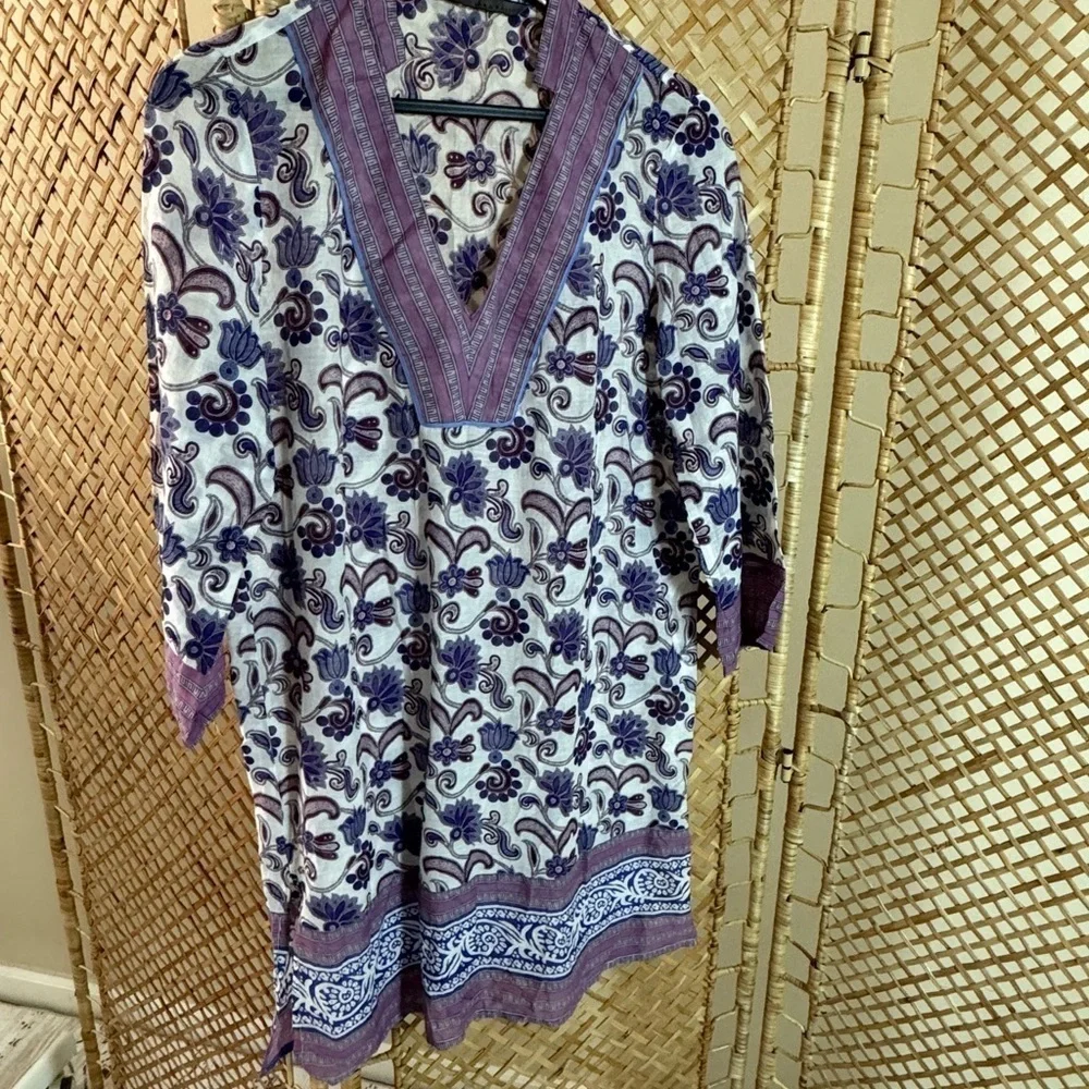Zara Purple Cotton Tunic - Picture 8 of 11